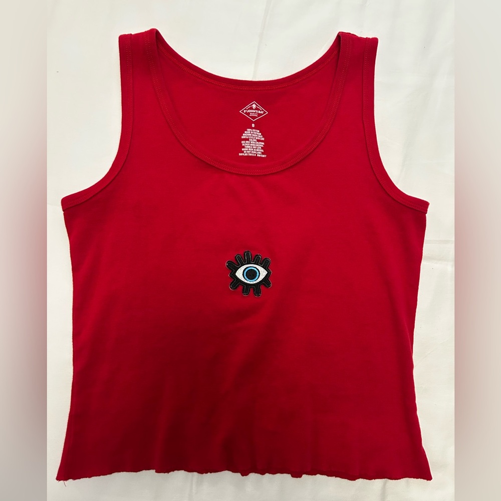 Red Tank Top with Evil Eye Patch